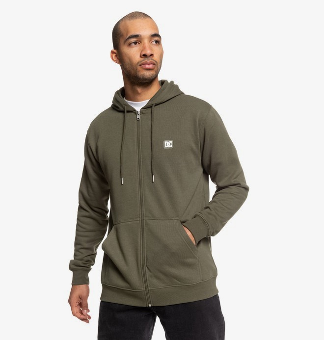 dcshoes, Rebel - Sweat à capuche zippé pour Homme, FATIGUE GREEN (crb0) 0 Rebel - Sweat à capuche zippé pour Homme Marron EDYFT03454 DC Shoes