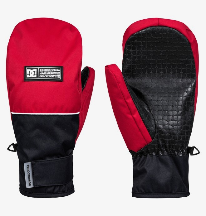 red ski mittens