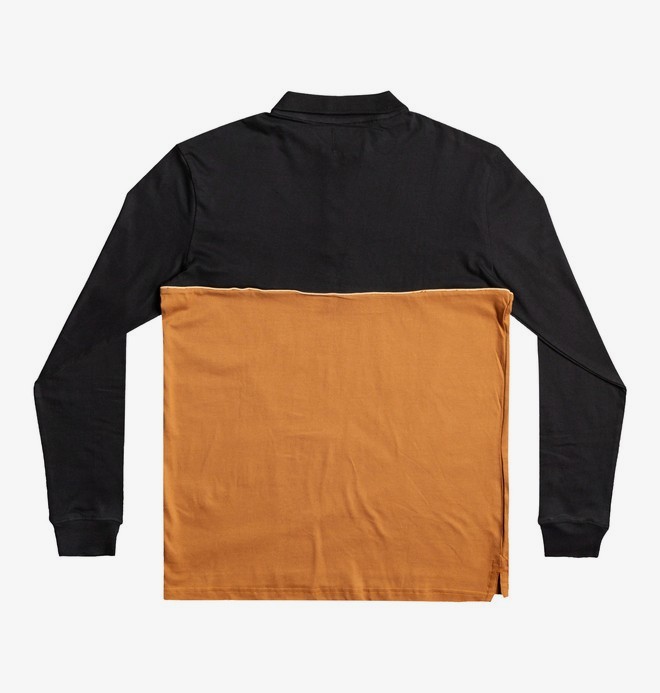 Grid Block Polo - Long Sleeve Polo Shirt for Men  EDYKT03502