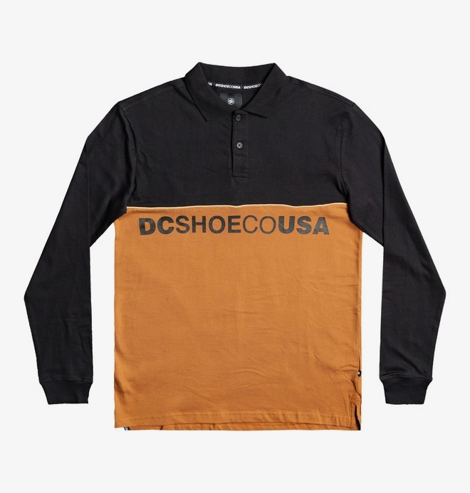 Grid Block Polo - Long Sleeve Polo Shirt for Men  EDYKT03502