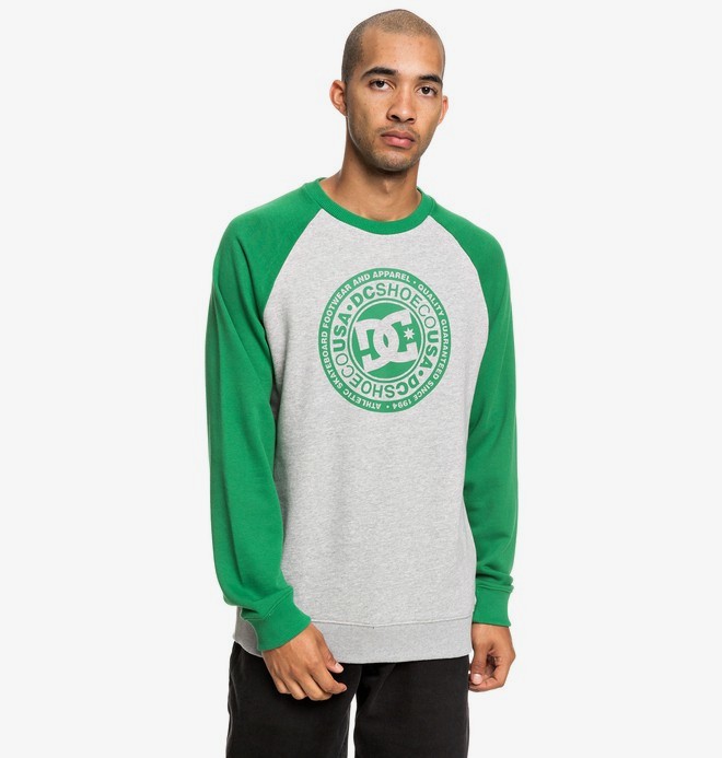dcshoes, Circle Star - Sweat pour Homme, AMAZON/ GREY HEATHER (xggs) 0 Circle Star - Sweat pour Homme Vert EDYSF03198 DC Shoes