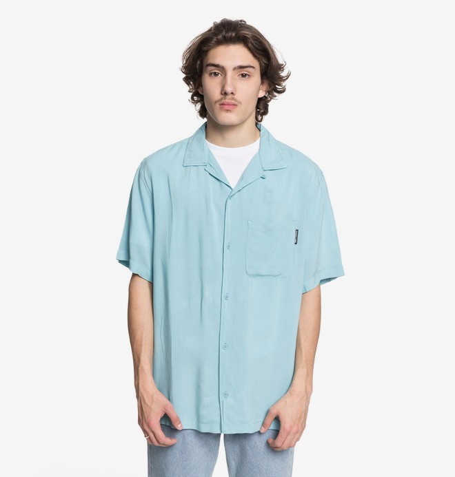 dcshoes, Whinney - Short Sleeve Resort Shirt for Men, MARINE BLUE (bha0) 0 Whinney - Short Sleeve Resort Shirt for Men Blue EDYWT03189 DC Shoes