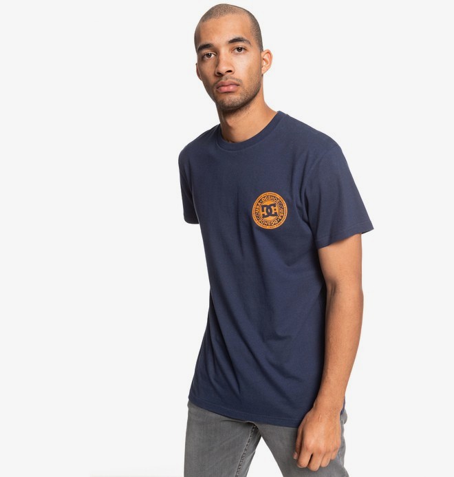 dcshoes, Circle Star - T-Shirt for Men, BLACK IRIS/ORANGE POPSICLE (xbnb) 0 Circle Star - T-Shirt for Men Blue EDYZT03903 DC Shoes