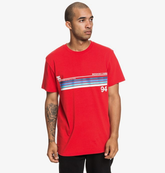 dcshoes, Crasingle - T-Shirt voor Heren, RACING RED (rqr0) 0 Crasingle - T-Shirt voor Heren Red EDYZT03912 DC Shoes