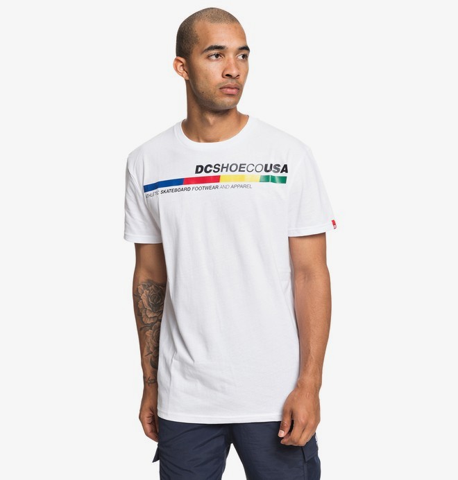 dcshoes, 4Stripe - T-shirt pour Homme, SNOW WHITE (wbb0) 0 4Stripe - T-shirt pour Homme Blanc EDYZT03921 DC Shoes
