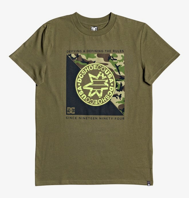 dcshoes, Rules Definition Ss - Camiseta para Hombre, FATIGUE GREEN (crb0) 0 Rules Definition Ss - Camiseta para Hombre Marron EDYZT04028 DC Shoes