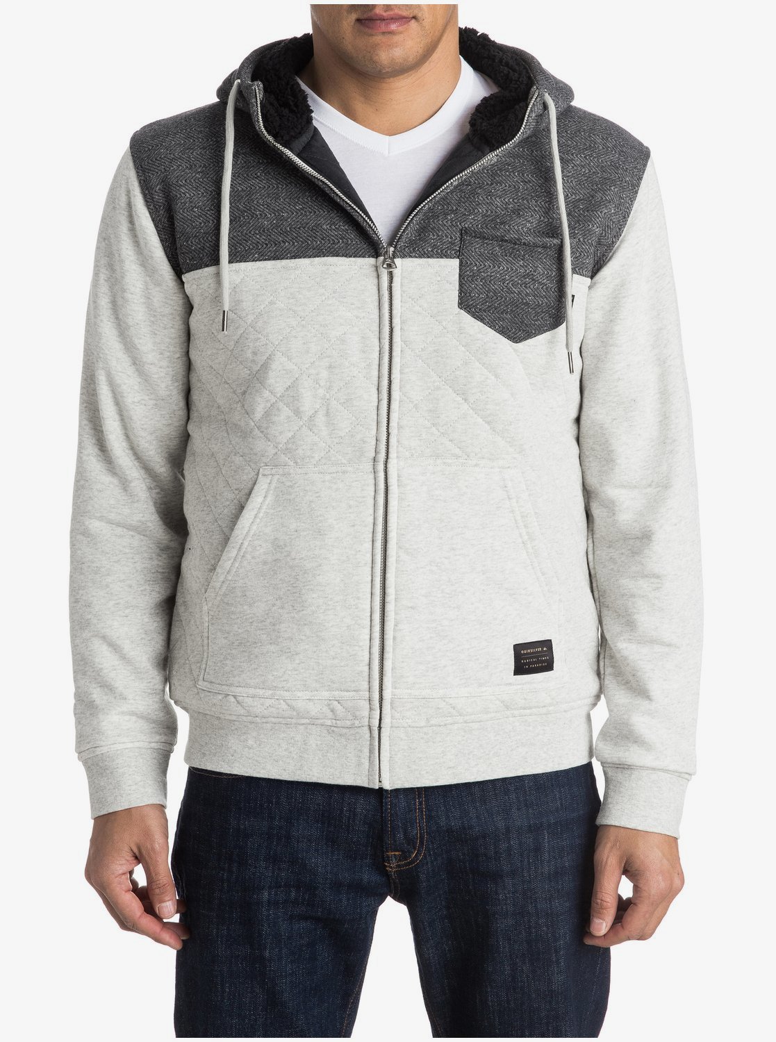 quilted zip up hoodie