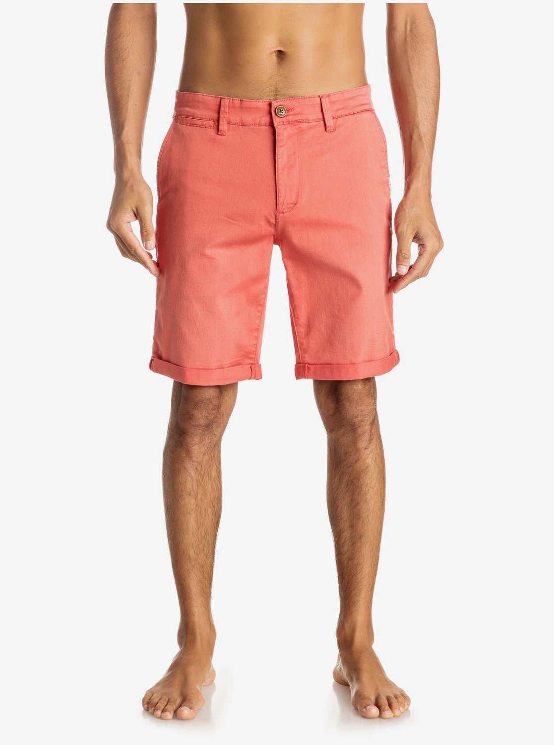 mens orange chino shorts