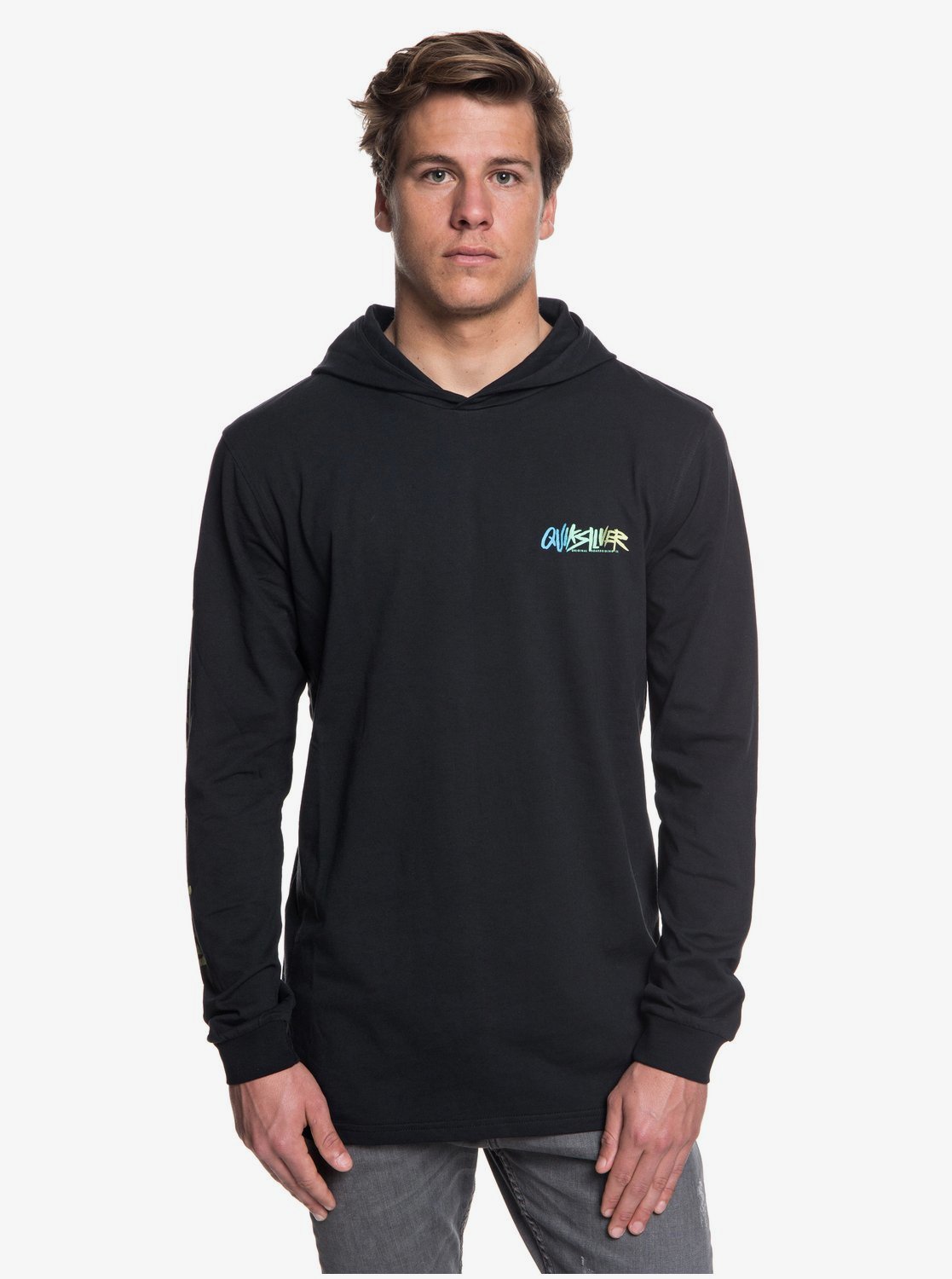 Rough Right Langärmeliges Kapuzen T Shirt für Männer Rough Right Langärmeliges Kapuzen T Shirt für Männer