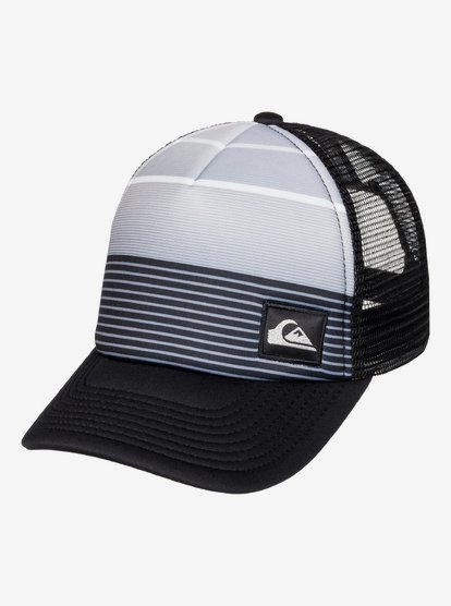 striped trucker hat