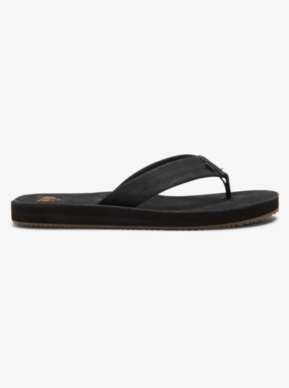 Men's black leather hot sale flip flops