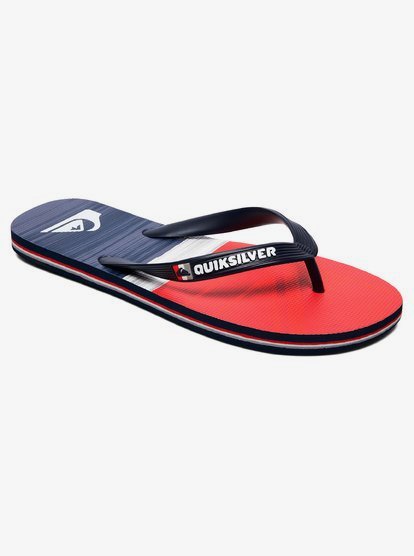red and white flip flops