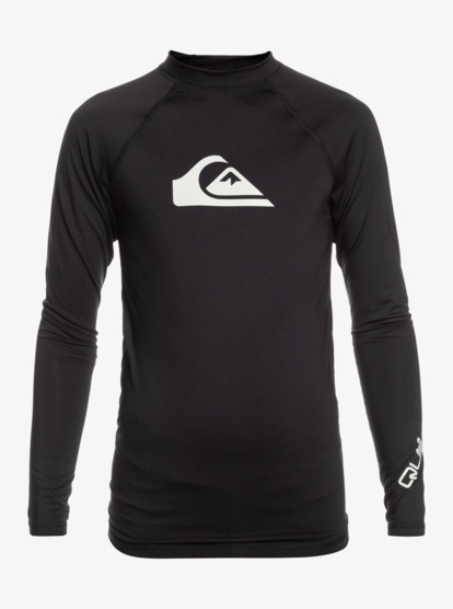 퀵실버 보이즈 래쉬가드 Quiksilver Boys 8-16 All Time Long Sleeve UPF 50 Rashguard 195718195862,BLACK kvj0