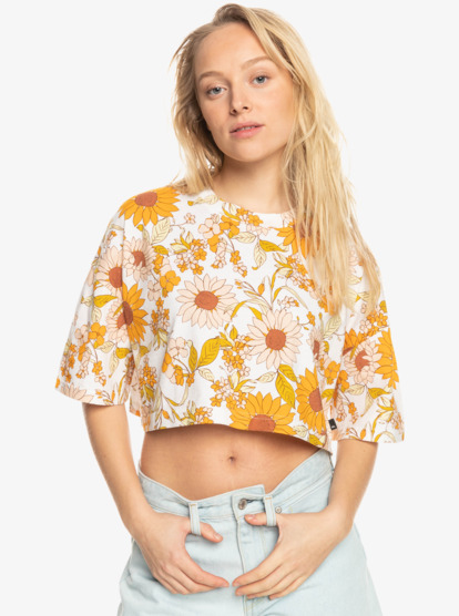 Mysterious Waves - Cropped T-Shirt for Women  EQWKT03148