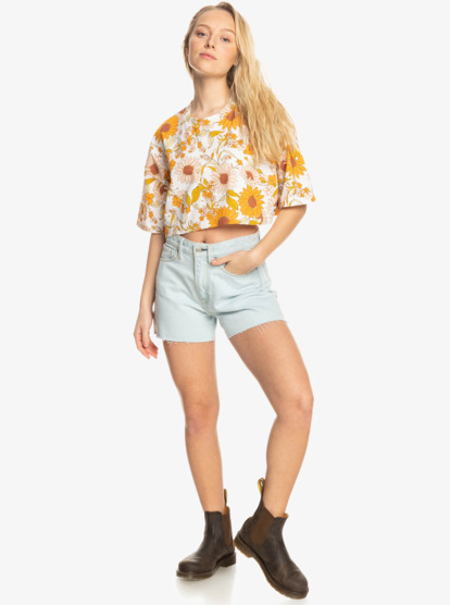 Mysterious Waves - Cropped T-Shirt for Women  EQWKT03148