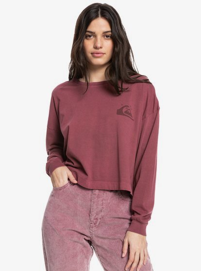 Quiksilver Womens Oversized Crop - Organic Long Sleeve T-Shirt for Women  EQWZT03045