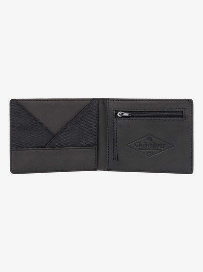Negro Hombre M Cartera de Cuero de Doble Hoja Quiksilver