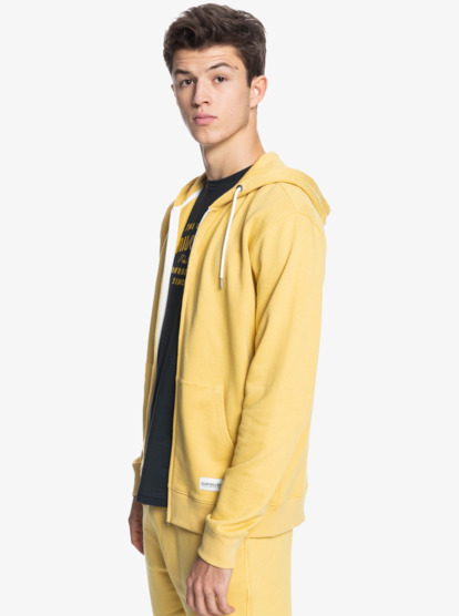 Mens yellow shop zip up hoodie