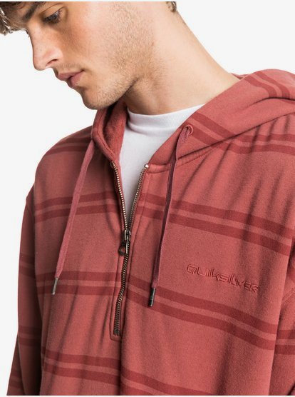 half zip letter striped hoodie