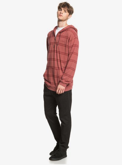 half zip letter striped hoodie