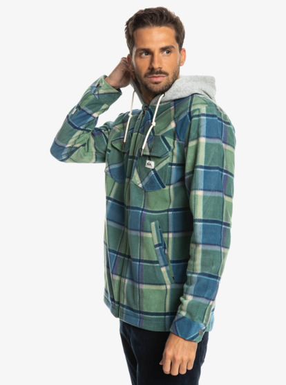 mens flannel zip up hoodie