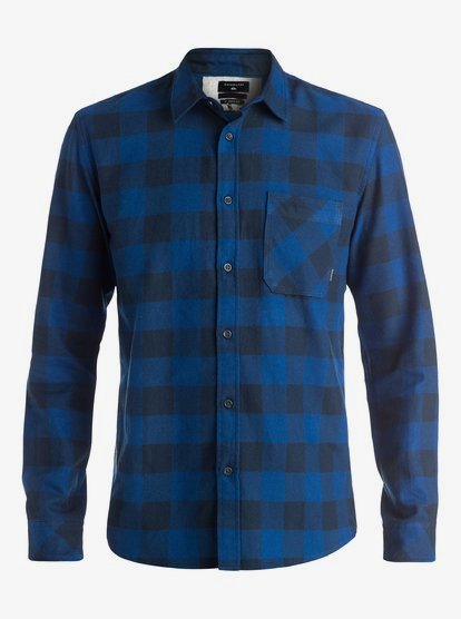 Quik Silver Men's Blue Grey Orange Locked Down Plaid S/S Woven Shirt Quik Silver Men's Blue Grey Orange Locked Down Plaid S/S Woven Shirt
