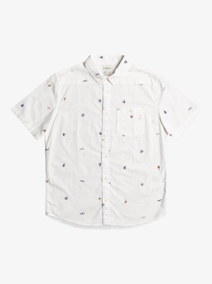 RVCA Mens Pommier Buds Short Sleeve Woven Button Front Shirt RVCA Mens Pommier Buds Short Sleeve Woven Button Front Shirt