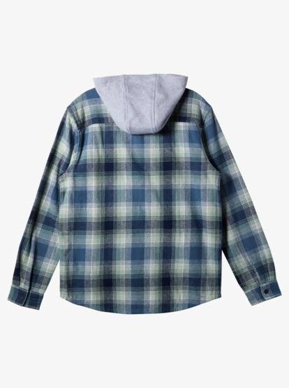 Men gingham hot sale hooded shirt