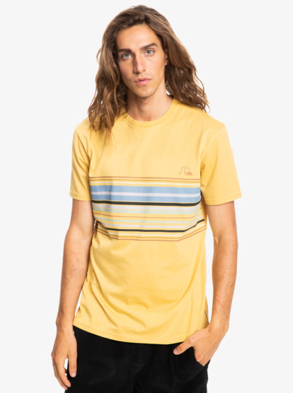 yellow striped short sleeve shirt