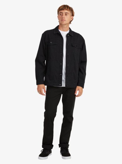 Quiksilver Southwest Waves Denim Jacket, Men's, Size: Large, Black