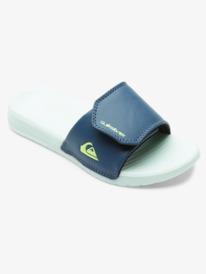 quiksilver, Boy's 8-16 Bright Coast Glow Slide Sandals, GREEN 1 (gvj1) Bright Coast Glow - Slider Sandals for Boys AQBL100583