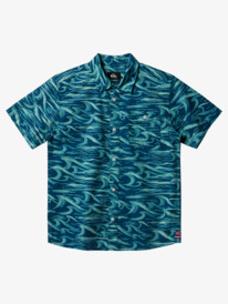 quiksilver, Boy's 8-16 Hi Wave Temple Short Sleeve Hawaiian Shirt, MOROCCAN BLUE (bsg0) HI WAVE TEMPLE WOVEN YOUTH AQBWT03062