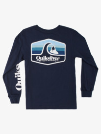 quiksilver, Boy's 8-16 Town Hall Long Sleeve T-Shirt, NAVY BLAZER (byj0) Town Hall - Long Sleeve T-Shirt for Boys AQBZT04050