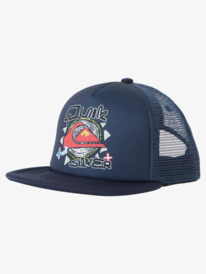 quiksilver, Boy's 8-16 Rat Pack Trucker Hat, NAVY BLAZER (byj0) RAT PACK TRUCKER BOY AQKHA03401