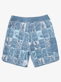quiksilver, Waterman Leaf Boxes Scallop 20" Boardshort pour Homme, ENSIGN BLUE LEAFS BS (brd6) Waterman Leaf Boxes Scallop 20" - Board Shorts for Men AQMBS03092