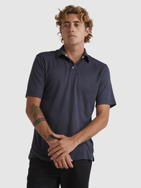 quiksilver, Mens Waterman Waterpolo Short Sleeve Polo Shirt, BLUE NIGHTS (bst0) WATERPOLO 3 AQMKT03067