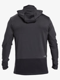 quiksilver, Waterman Angler Hooded UPF 50 Long Sleeve Surf Tee, BLACK (kvj0) Angler - Hooded Long Sleeve UPF 50 Surf T-Shirt for Men AQMWR03037