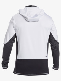 quiksilver, Waterman Angler Hooded UPF 50 Long Sleeve Surf Tee, WHITE (wbb0) Angler - Hooded Long Sleeve UPF 50 Surf T-Shirt for Men AQMWR03037