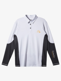 quiksilver, Waterman Waterman Piscator Polo Long Sleeve UPF 50 Surf T-Shirt, WHITE (wbb0) Waterman Piscator Polo - Long Sleeve UPF 50 Surf T-Shirt for Men AQMWR03038