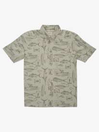 quiksilver, Waterman Slack Line Short Sleeve Shirt, TEA SLACK LINE (ghe6) SLACK LINE AQMWT03429