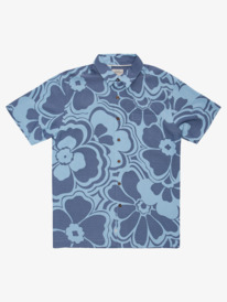 quiksilver, Waterman Flow Drip Short Sleeve Shirt, DUSK BLUE FLOW DRIP (bhc6) FLOW DRIP AQMWT03436