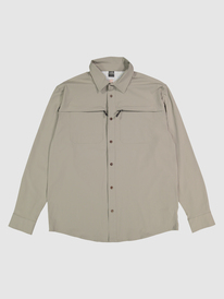 quiksilver, Mens Watermans Landing Fish Long Sleeve Shirt, LIGHT GREY HEATHER (sjsh) LANDING FISH AQMWT03444