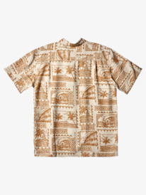quiksilver, Waterman Surf Trippers Short Sleeve Shirt, BROWN RICE SURF TRIPPERS (tef6) Surf Trippers - Short Sleeve Shirt for Men AQMWT03475