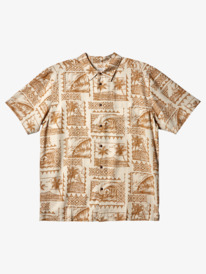quiksilver, Waterman Surf Trippers Short Sleeve Shirt, BROWN RICE SURF TRIPPERS (tef6) Surf Trippers - Short Sleeve Shirt for Men AQMWT03475