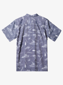 quiksilver, Waterman Line Spinner Short Sleeve Shirt, MEDIEVAL BLUE LINE SPINNER (bte6) LINE SPINNER AQMWT03479