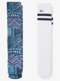 quiksilver, Blow Out Pack de 2 chaussettes pour Homme, MIDNIGHT NAVY BLOWN OUT 231 (bsl7) Blow Out - 2 Pack Crew Socks for Men AQYAA03373