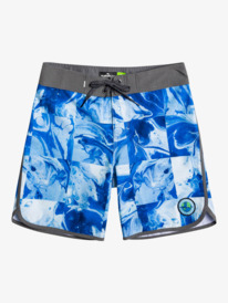 quiksilver, Boys 8-16 Ocean Scallop 16" Boardshorts, IRON GATE (kzm0) OCEAN SCALLOP YTH 16 EQBBS03654