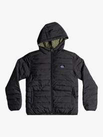 quiksilver, Scaly Rev - Reversible Hooded Puffer Jacket for Boys, BLACK (kvj0) Scaly Rev - Reversible Hooded Puffer Jacket for Boys EQBJK03260