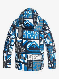 quiksilver, Mission Printed 2022 - Veste de snow pour Garçon 8-16, BRILLIANT BLUE ISERE POINT (bnl3) Mission Printed 2022 - Snow Jacket for Boys 8-16 EQBTJ03120