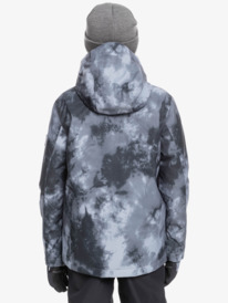 quiksilver, Boy's 8-16 Mission Printed Technical Snow Jacket, TRUE BLACK QUIET STORM (kvj1) Mission Printed 2022 - Technical Snow Jacket for Boys EQBTJ03164